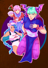 Darkstalkers as Street Fighter